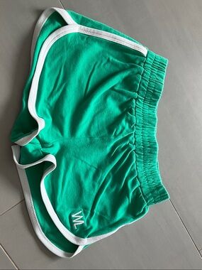 Woodley + Lowe Bright Green Athletic Shorts